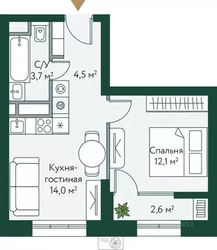 1-к кв. Волгоградская область, Волгоград Новосибирская ул., 74с1 ...