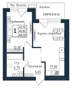 1-к кв. Калининградская область, Янтарный пгт Янтарные Сезоны жилой ...