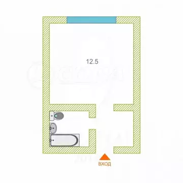 Квартира-студия: Тюмень, проезд Геологоразведчиков, 46 (17 м)