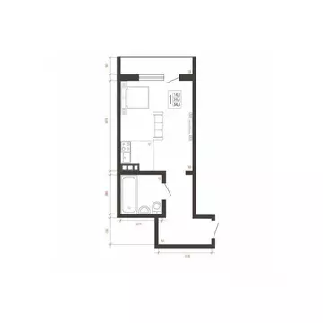 1-к кв. Иркутская область, Иркутск Сарафановская ул. (34.4 м)