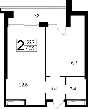 2-к кв. Крым, Евпатория Курортный кв-л,  (52.7 м)