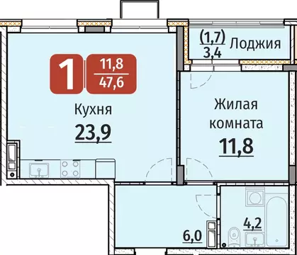 1-к кв. Чувашия, Чебоксары ул. Энергетиков (47.6 м)