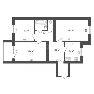 3-к кв. Вологодская область, Вологда ул. Городской Вал, 28 (61.7 м)