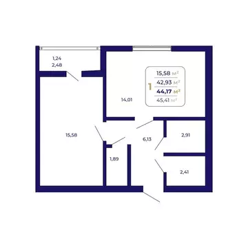 1-комнатная квартира: Уфа, жилой район Затон-Восточный, ЖК Паруса ...