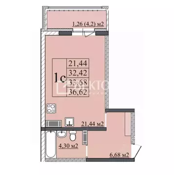 Студия Ярославская область, Ярославль ул. Старая Костромская, 6 (33.68 ...