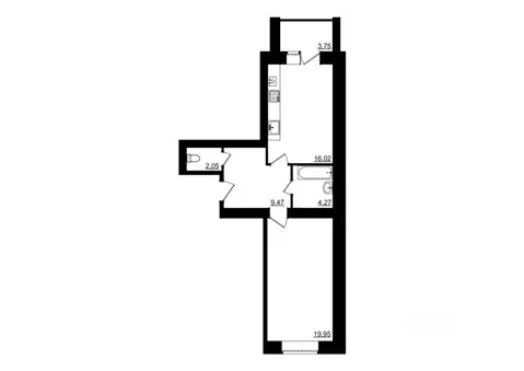 1-к кв. Костромская область, Кострома Малышково мкр,  (53.68 м)