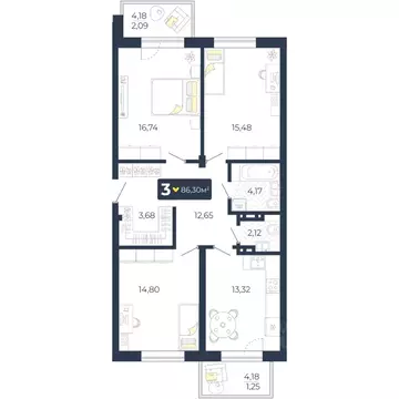 3-к кв. Красноярский край, Красноярск городской округ, пос. Солонцы, ...