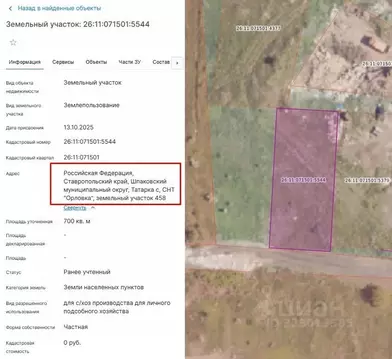 Участок в Ставропольский край, Шпаковский муниципальный округ, с. ...