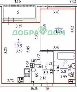 1-комнатная квартира: Екатеринбург, Московская улица, 194 (44.3 м)