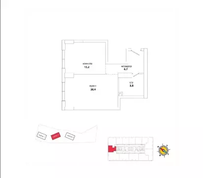 1-комнатная квартира: Москва, улица Василия Ланового, 6к2 (48.4 м)