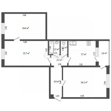 3-к кв. Калининградская область, Калининград Зоологическая ул., 11Б ...