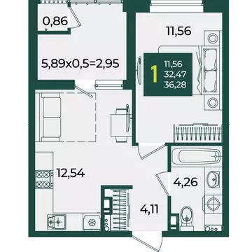 1-к кв. Краснодарский край, Краснодар Образцово мкр,  (36.28 м)