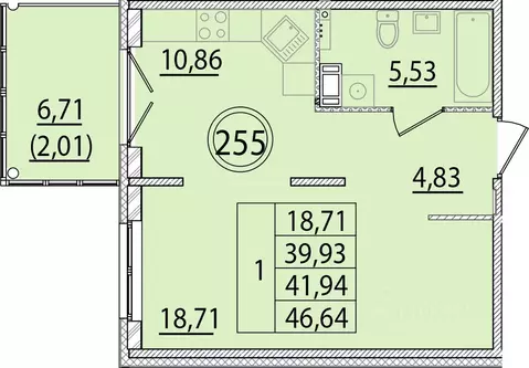 1-к кв. Санкт-Петербург пос. Шушары, ул. Соколиная, 4к1 (39.93 м)
