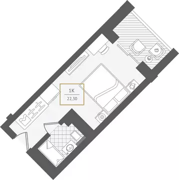 Квартира-студия: Сочи, улица Ленина, 280А (22.3 м)