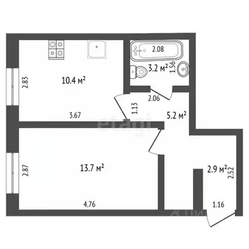1-к кв. Ямало-Ненецкий АО, Новый Уренгой просп. Мира, 26к1 (35.4 м)
