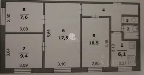 4-к кв. Белгородская область, Белгород ул. Щорса, 19 (61.3 м)