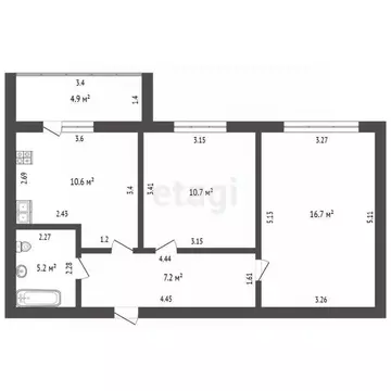 2-к кв. Башкортостан, Стерлитамак ул. 7 Ноября, 5А (50.4 м)
