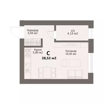 1-к кв. Челябинская область, Сосновский район, Поселок Красное Поле ...