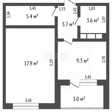 1-к кв. Владимирская область, Ковров Комсомольская ул., 106 (39.9 м)