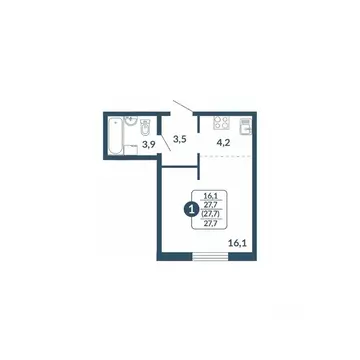 1-к кв. Кировская область, Киров ул. Анжелия Михеева, 5 (27.7 м)