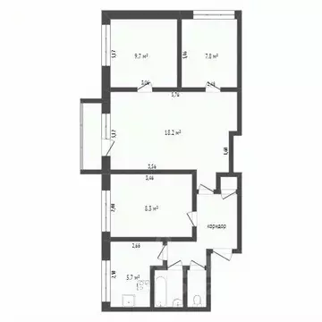 4-к кв. Калужская область, Калуга Турынино мкр, ул. Советская, 6 (59.4 ...