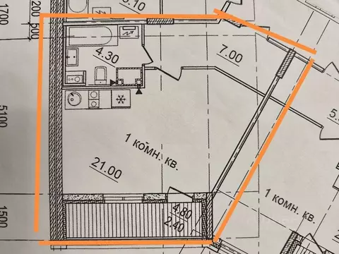 Студия Санкт-Петербург ул. Среднерогатская, 16к5 (32.3 м)