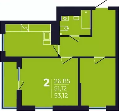 2-к кв. Башкортостан, Уфа просп. Дружбы Народов, 49 (53.12 м)