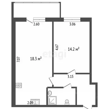 1-к кв. Вологодская область, Вологда ул. Возрождения, 82А (40.5 м)
