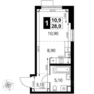 Студия Московская область, Химки Клязьма-Старбеево мкр, Международный ...