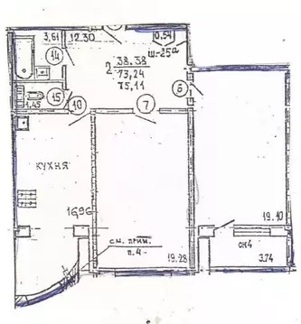 2-к кв. Воронежская область, Воронеж ул. 60-й Армии, 22Б (73.0 м)
