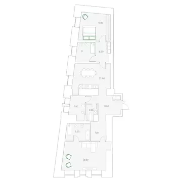 2-комнатная квартира: Москва, Софийская набережная, 34с3 (124.7 м)