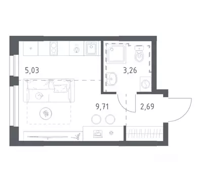 Студия Башкортостан, Уфа ул. Рашита Манурова (20.69 м)