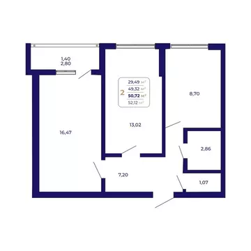 2-комнатная квартира: Уфа, жилой район Затон-Восточный, ЖК Паруса ...