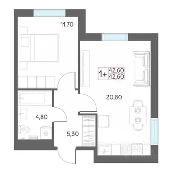 1-к кв. Тюменская область, Тобольск 7А мкр, 29 (42.6 м)
