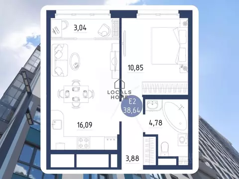 1-к кв. Рязанская область, Рязанский муниципальный округ, с. Дядьково ...
