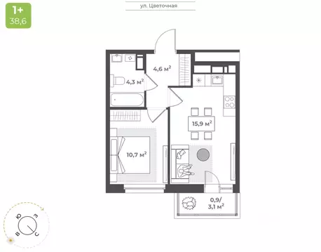 1-к кв. Тверская область, Тверь Соминка мкр,  (36.4 м)