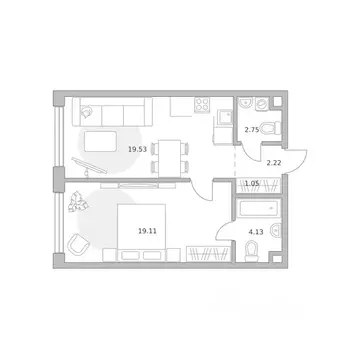1-к кв. Москва ул. Народного Ополчения (48.79 м)