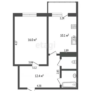 1-к кв. Калужская область, Калуга ул. Хорошая, 6 (42.5 м)