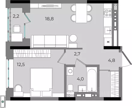 1-к кв. Удмуртия, Ижевск Северо-Западный жилрайон, 2-й мкр, Новый ...