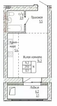 1-к кв. Алтайский край, Новоалтайск ул. Титова, 6 (32.1 м)