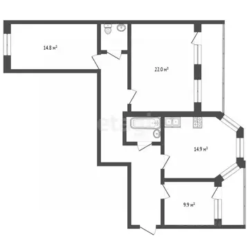 3-к кв. Вологодская область, Череповец Октябрьский просп., 37 (85.4 м)