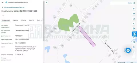 Участок в Нижегородская область, Арзамас городской округ, с. Чернуха ...