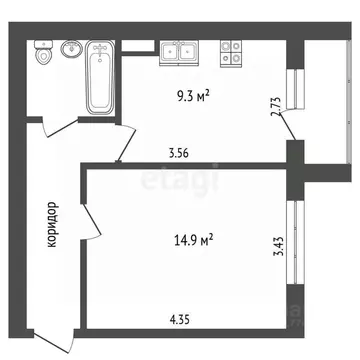 1-к кв. Ямало-Ненецкий АО, Муравленко Радужный мкр, пер. Нефтяников, ...