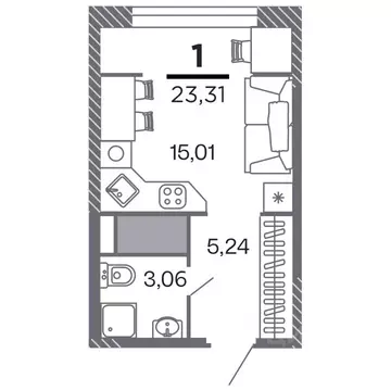 1-к кв. Рязанская область, Рязань Петра и Февронии жилой комплекс ...