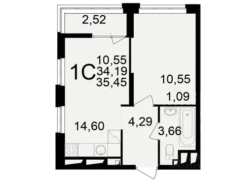 1-к кв. Рязанская область, Рязань ул. Чкалова (34.19 м)