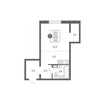 Студия Кировская область, Киров ул. Потребкооперации, 34 (33.0 м)