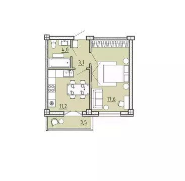 1-к кв. Воронежская область, Воронеж Цимлянская ул., 10В/2 (37.0 м)