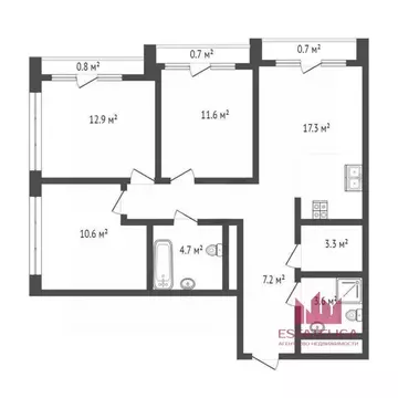 3-комнатная квартира: Москва, Новоданиловская набережная, 8к2 (82 м)