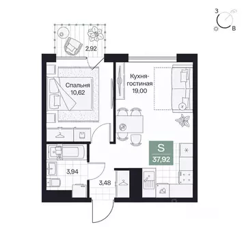 1-к кв. Волгоградская область, Волгоград просп. Имени В.И. Ленина, 59Г ...