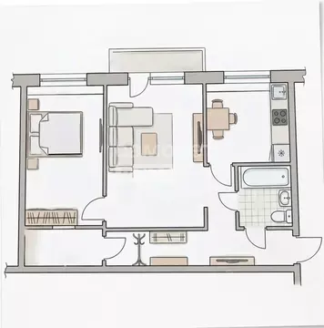 2-к кв. Омская область, Омск ул. 21-я Амурская, 7 (45.0 м)